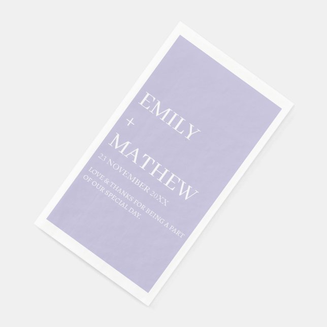 STYLISH MODERN CUSTOMIZED ELEGANT CLASSIC WEDDING  PAPER GUEST TOWELS (Corner)