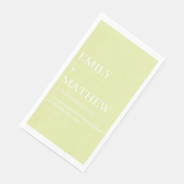 STYLISH MODERN CUSTOMIZED ELEGANT CLASSIC WEDDING  PAPER GUEST TOWELS (Corner)