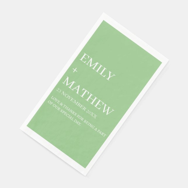 STYLISH MODERN CUSTOMIZED ELEGANT CLASSIC WEDDING  PAPER GUEST TOWELS (Corner)