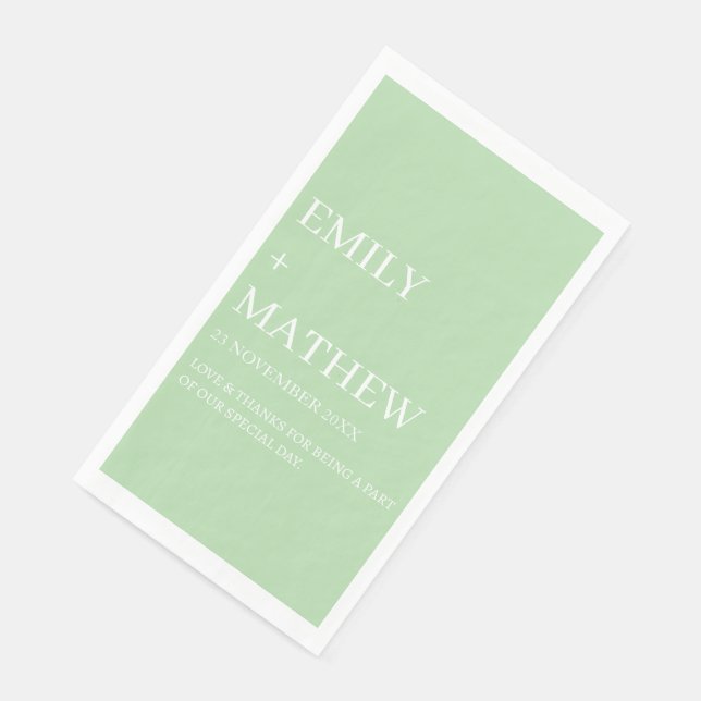 STYLISH MODERN CUSTOMIZED ELEGANT CLASSIC WEDDING  PAPER GUEST TOWELS (Corner)