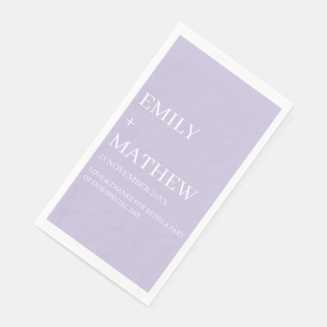 STYLISH MODERN CUSTOMIZED ELEGANT CLASSIC WEDDING  PAPER GUEST TOWELS (Corner)