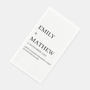 STYLISH MODERN CUSTOMIZED ELEGANT CLASSIC WEDDING  PAPER GUEST TOWELS