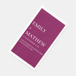 STYLISH MODERN CUSTOMIZED ELEGANT CLASSIC WEDDING PAPER GUEST TOWELS