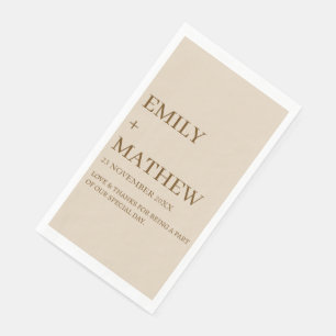 STYLISH MODERN CUSTOMIZED ELEGANT CLASSIC WEDDING PAPER GUEST TOWELS