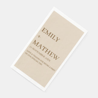 STYLISH MODERN CUSTOMIZED ELEGANT CLASSIC WEDDING PAPER GUEST TOWELS