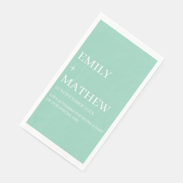STYLISH MODERN CUSTOMIZED ELEGANT CLASSIC WEDDING  PAPER GUEST TOWELS (Corner)