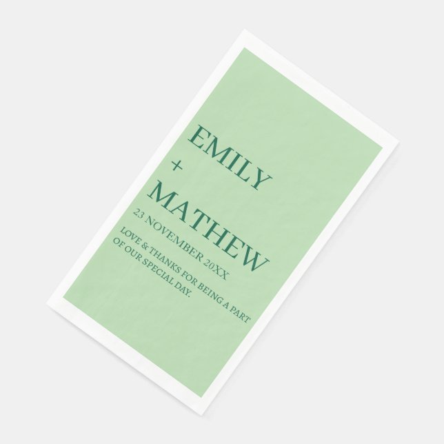 STYLISH MODERN CUSTOMIZED ELEGANT CLASSIC WEDDING  PAPER GUEST TOWELS (Corner)
