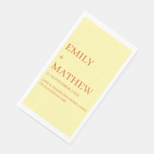 STYLISH MODERN CUSTOMIZED ELEGANT CLASSIC WEDDING PAPER GUEST TOWELS