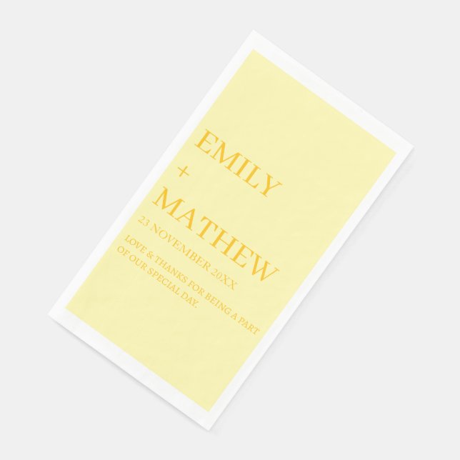 STYLISH MODERN CUSTOMIZED ELEGANT CLASSIC WEDDING  PAPER GUEST TOWELS (Corner)
