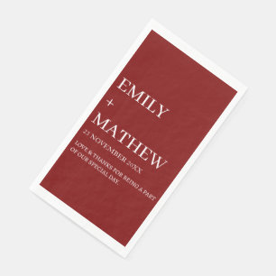 STYLISH MODERN CUSTOMIZED ELEGANT CLASSIC WEDDING PAPER GUEST TOWELS