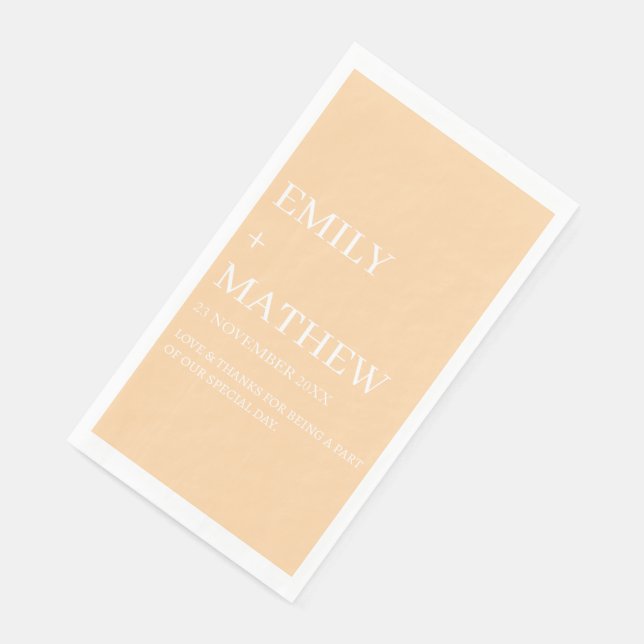 STYLISH MODERN CUSTOMIZED ELEGANT CLASSIC WEDDING  PAPER GUEST TOWELS (Corner)