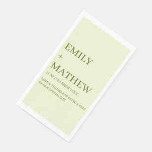 STYLISH MODERN CUSTOMIZED ELEGANT CLASSIC WEDDING PAPER GUEST TOWELS