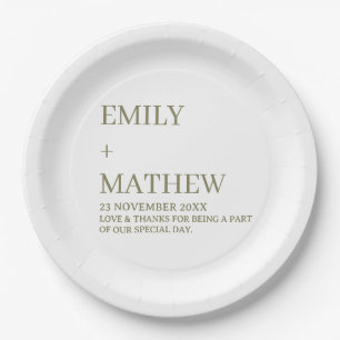 STYLISH MODERN CUSTOMIZED ELEGANT CLASSIC WEDDING  PAPER PLATES
