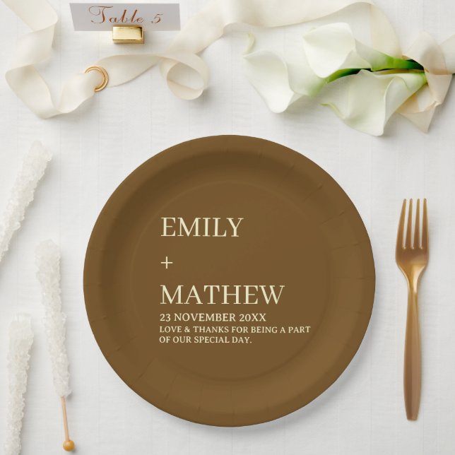 STYLISH MODERN CUSTOMIZED ELEGANT CLASSIC WEDDING  PAPER PLATES (Wedding)