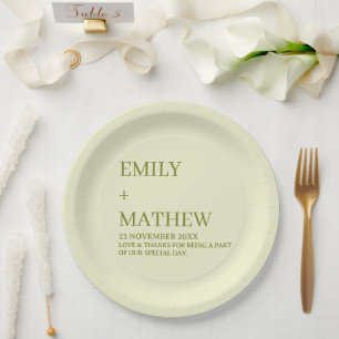 STYLISH MODERN CUSTOMIZED ELEGANT CLASSIC WEDDING PAPER PLATES