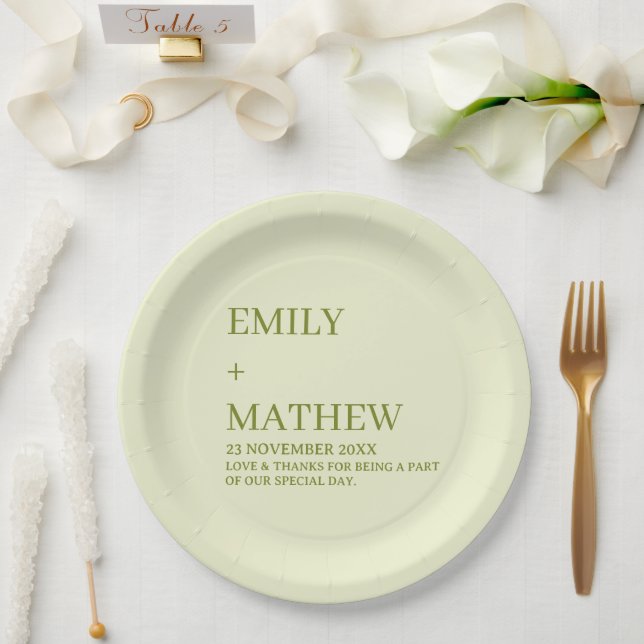 STYLISH MODERN CUSTOMIZED ELEGANT CLASSIC WEDDING  PAPER PLATES (Wedding)