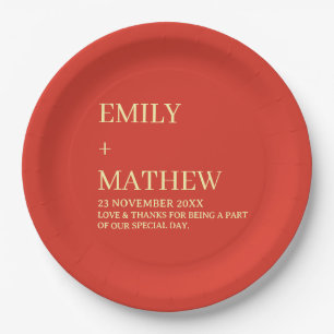 STYLISH MODERN CUSTOMIZED ELEGANT CLASSIC WEDDING  PAPER PLATES