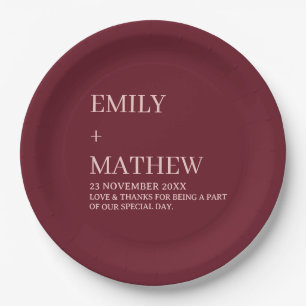 STYLISH MODERN CUSTOMIZED ELEGANT CLASSIC WEDDING PAPER PLATES