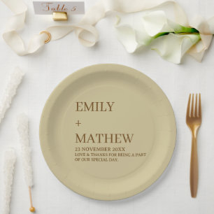 STYLISH MODERN CUSTOMIZED ELEGANT CLASSIC WEDDING PAPER PLATES