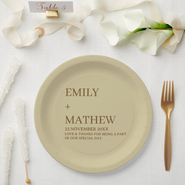 STYLISH MODERN CUSTOMIZED ELEGANT CLASSIC WEDDING  PAPER PLATES (Wedding)