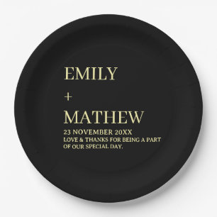 STYLISH MODERN CUSTOMIZED ELEGANT CLASSIC WEDDING PAPER PLATES