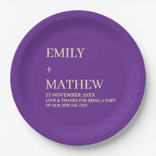 STYLISH MODERN CUSTOMIZED ELEGANT CLASSIC WEDDING PAPER PLATES