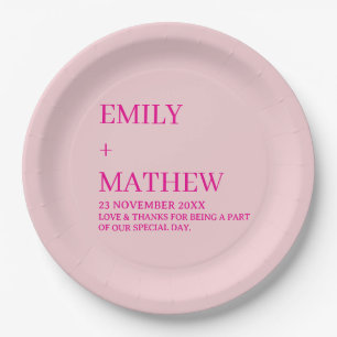 STYLISH MODERN CUSTOMIZED ELEGANT CLASSIC WEDDING PAPER PLATES