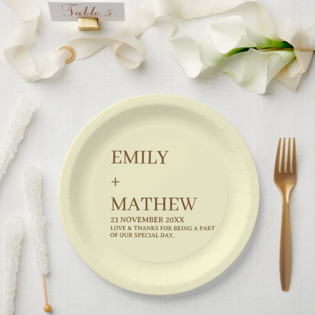 STYLISH MODERN CUSTOMIZED ELEGANT CLASSIC WEDDING  PAPER PLATES (Wedding)