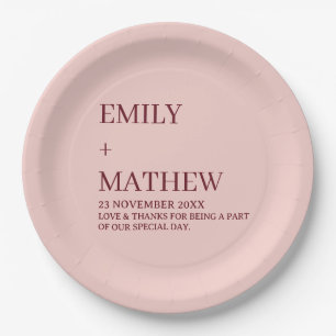 STYLISH MODERN CUSTOMIZED ELEGANT CLASSIC WEDDING PAPER PLATES