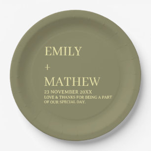 STYLISH MODERN CUSTOMIZED ELEGANT CLASSIC WEDDING PAPER PLATES