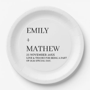 STYLISH MODERN CUSTOMIZED ELEGANT CLASSIC WEDDING PAPER PLATES