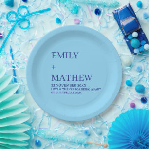 STYLISH MODERN CUSTOMIZED ELEGANT CLASSIC WEDDING PAPER PLATES