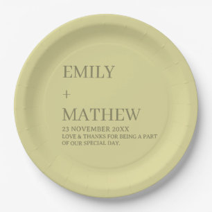 STYLISH MODERN CUSTOMIZED ELEGANT CLASSIC WEDDING PAPER PLATES