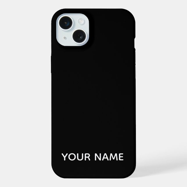 STYLISH MODERN CUSTOMIZED NAME BLACK COLOUR iPhone CASE (Back)