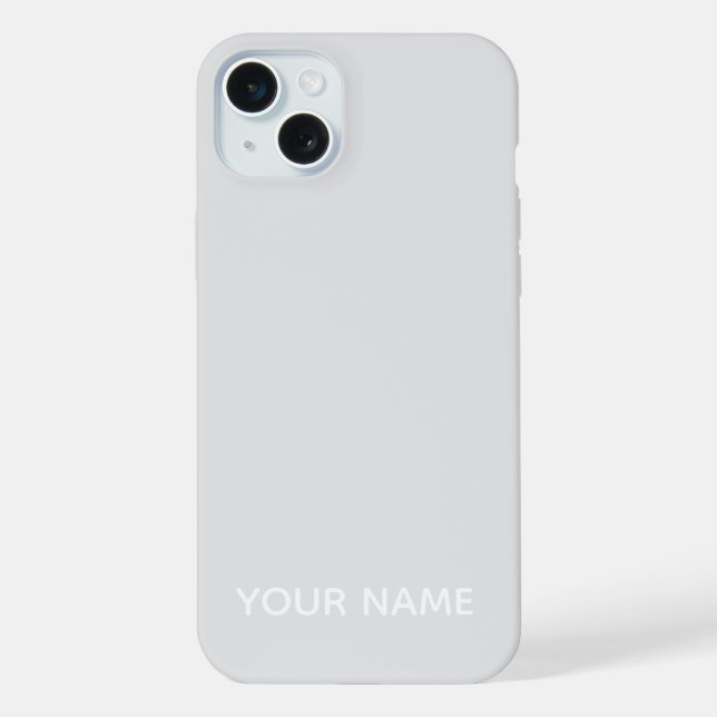 STYLISH MODERN CUSTOMIZED NAME LIGHT GREY COLOUR  iPhone CASE (Back)