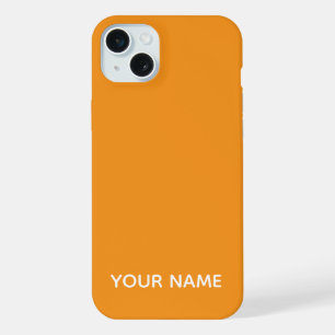 STYLISH MODERN CUSTOMIZED NAME ORANGE COLOUR iPhone 15 PLUS CASE