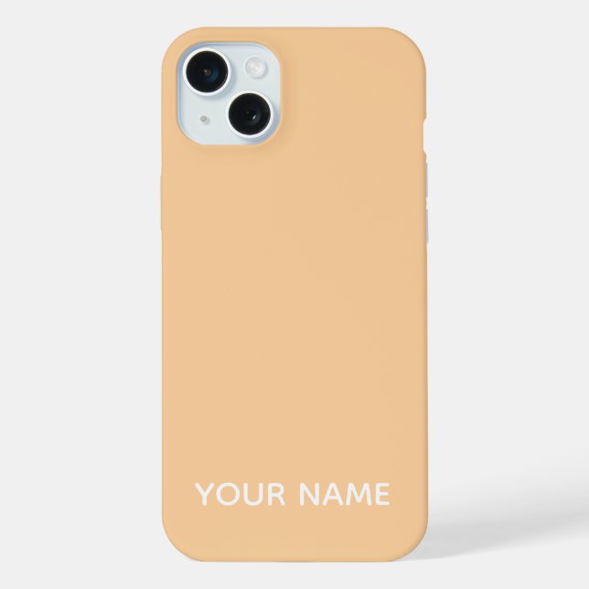 STYLISH MODERN CUSTOMIZED NAME PEACH COLOUR  iPhone CASE (Back)