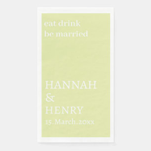 STYLISH MODERN CUSTOMIZED SCRIPT CREAM WEDDING PAPER GUEST TOWELS