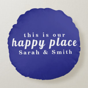 STYLISH MODERN CUSTOMIZED WEDDING COUPLE NAME ROUND PILLOW