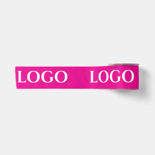 STYLISH MODERN CUSTOMIZED YOUR LOGO MINIMAL PINK SATIN RIBBON