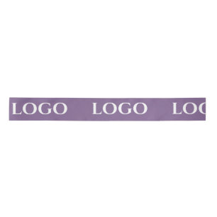 STYLISH MODERN CUSTOMIZED YOUR LOGO MINIMAL PURPLE SATIN RIBBON