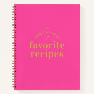 Stylish Modern Cute Hot Pink Blank Recipe Journal