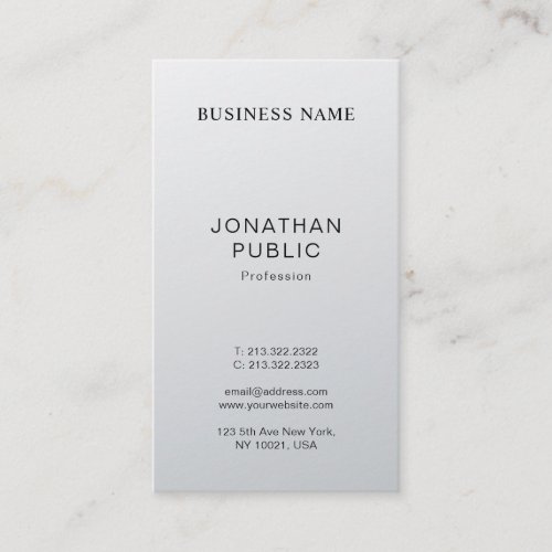Stylish Modern Design Silver Look Plain Luxury Business Card