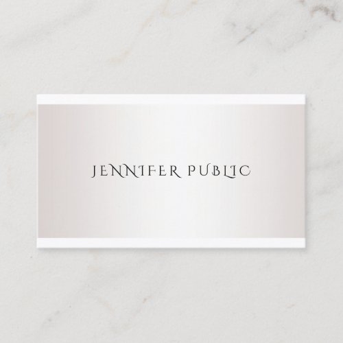 Stylish Modern Design Simple Template Faux Silver Business Card