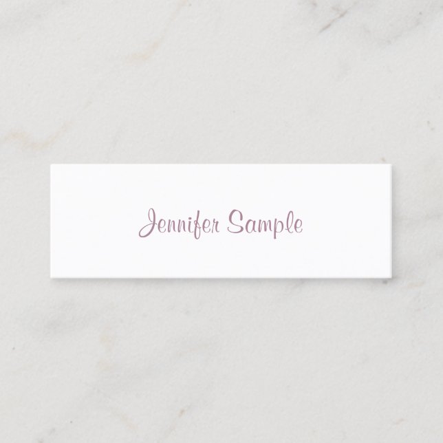 Stylish Modern Design Sleek Plain Professional Mini Business Card (Front)