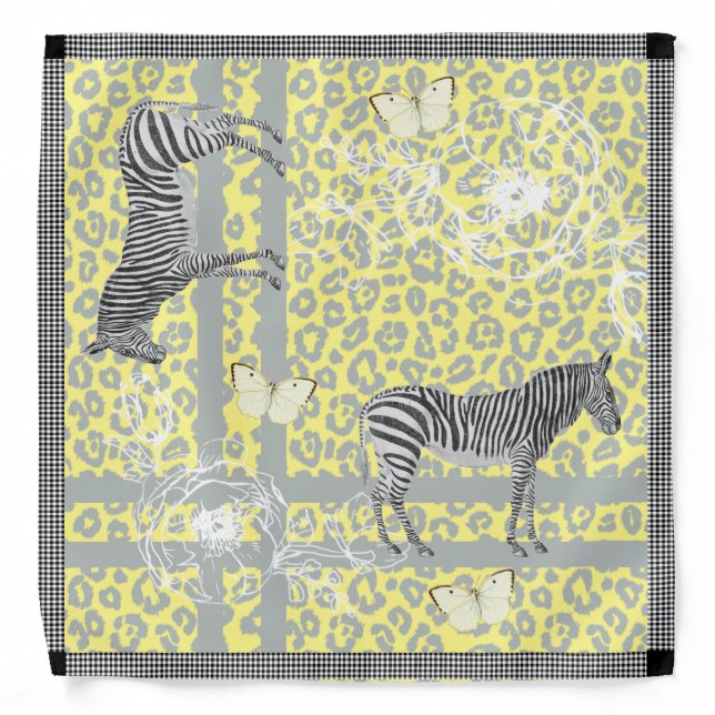 Stylish Modern Eclectic Chic Pastel Yellow Bandana (Front)