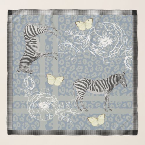 Stylish Modern Eclectic Chic Vintage Blue Gray Scarf
