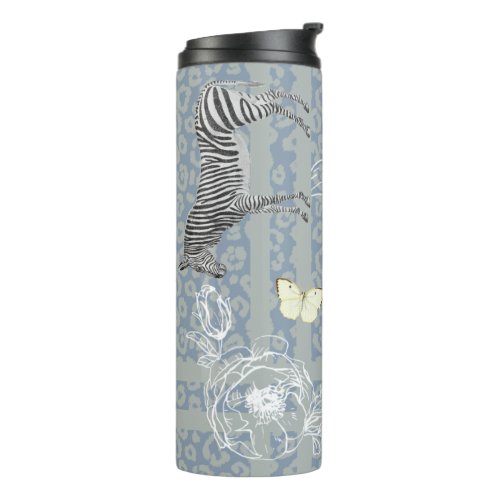 Stylish Modern Eclectic Chic Vintage Blue Gray  Thermal Tumbler