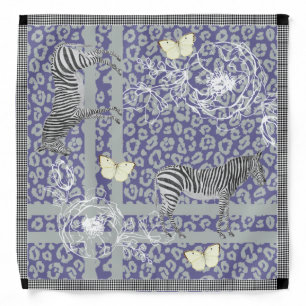 Stylish Modern Eclectic Dark Blue Gray Bandana