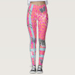 Stylish Modern Eclectic Fluo Pink Orange Blue Leggings<br><div class="desc">Stylish and modern legging features a chic bohemian eclectic design with zebras,  butterflies,  leopard print and floral outline in fluo pink,  cantaloupe orange and blue. Exclusively designed for you by Happy Dolphin Studio.</div>